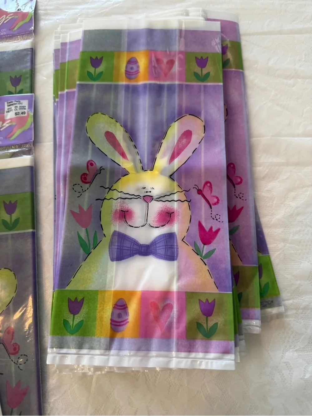 Treat Bags with Easter Bunny Design - Purple Easter Party Favor Bags New